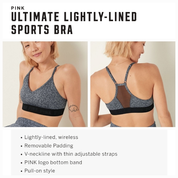 PINK Victoria's Secret Other - Victoria's secret pink ultimate lightly lined sports bra GRAY XLARGE